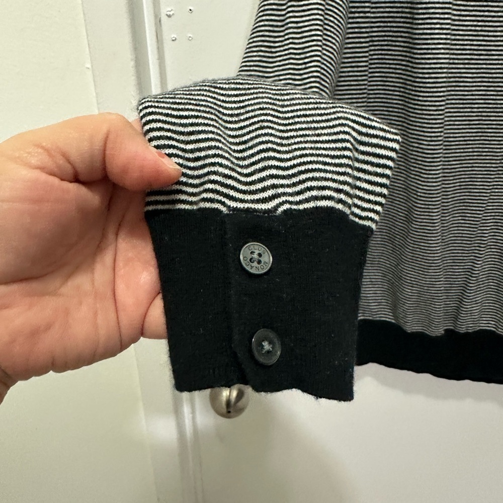 Club Monaco Men's Black and White Striped Sweater Sz XL - Picture 5 of 5
